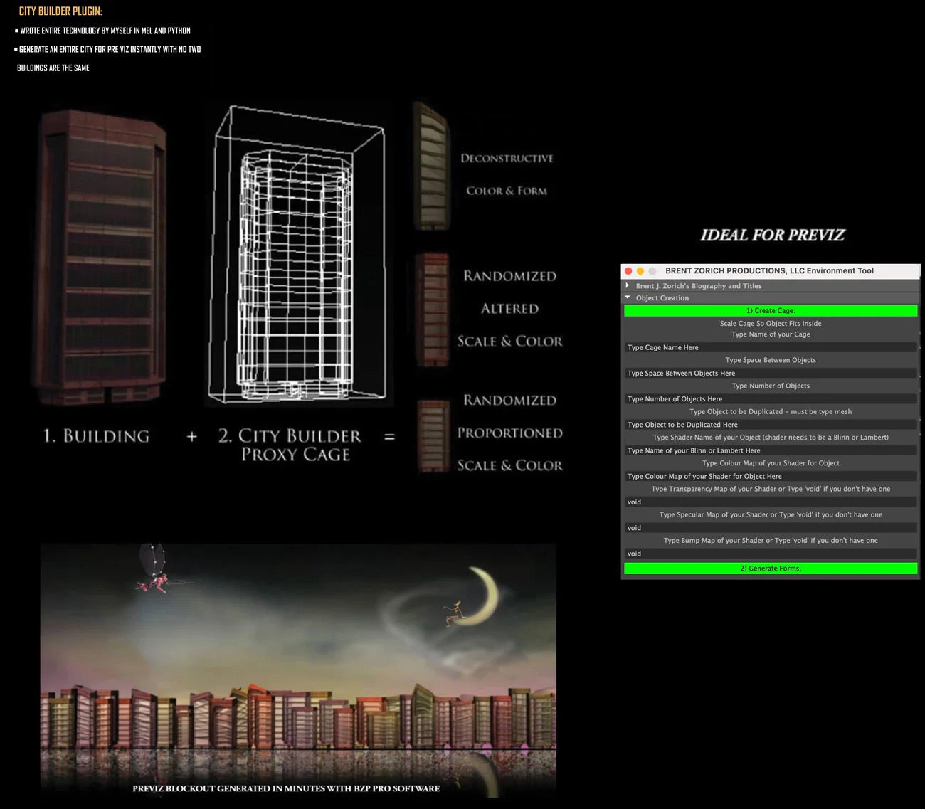 BZP Pro City Builder MEL Script tool in Autodesk Maya